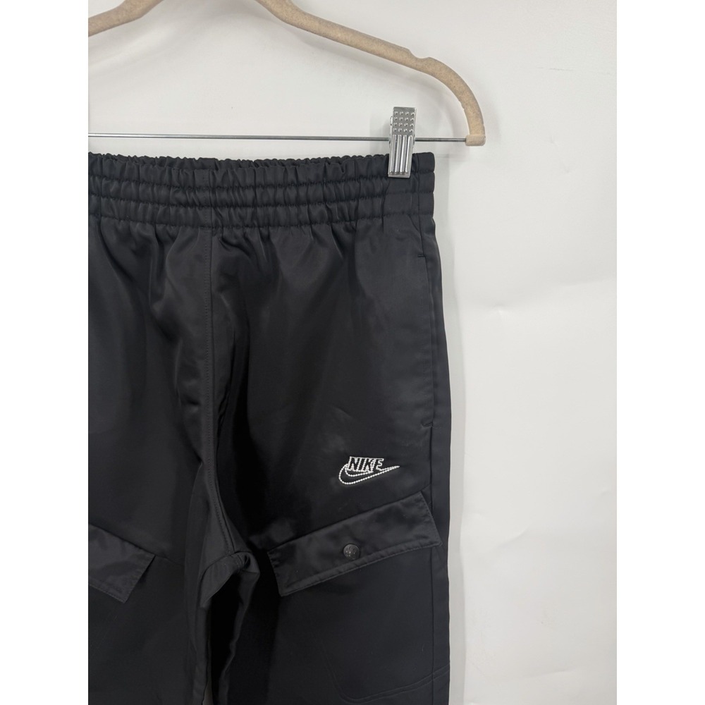 Nike NSW Novelty Capsule Pants Women L Black Wide Leg Cargo Track Athletic Gym - Picture 10 of 10